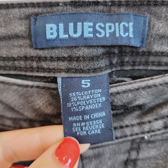 💕 Blue Spice Faded Black Skinny Jeans Size 5 - Picture 4 of 9